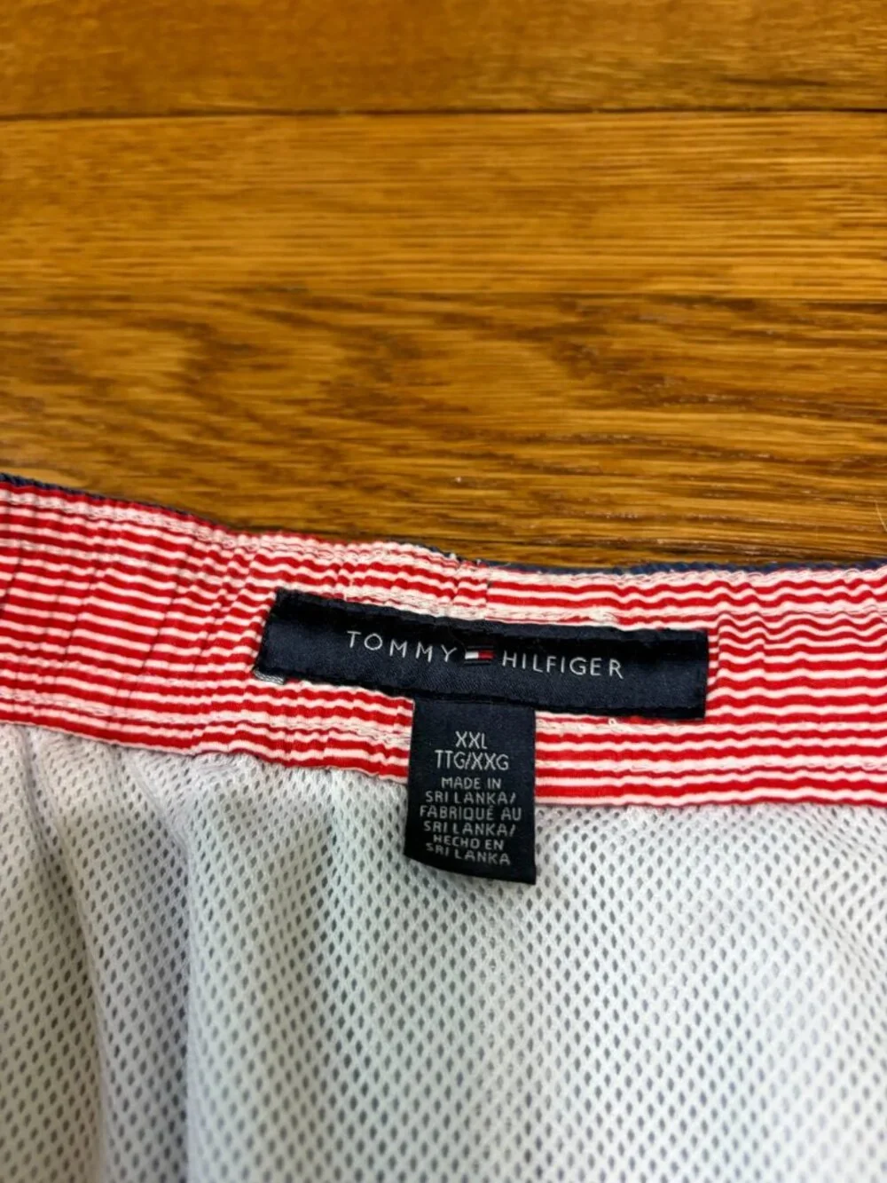 Tommy Hilfiger Mens Swim Trunks Size 2XL XXL Blue Polka Dot Mesh Lined Bottoms